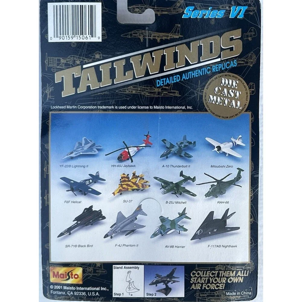 2001 Maisto Tailwinds F-4J Phantom II US Navy Marines Diecast Jet Sealed
